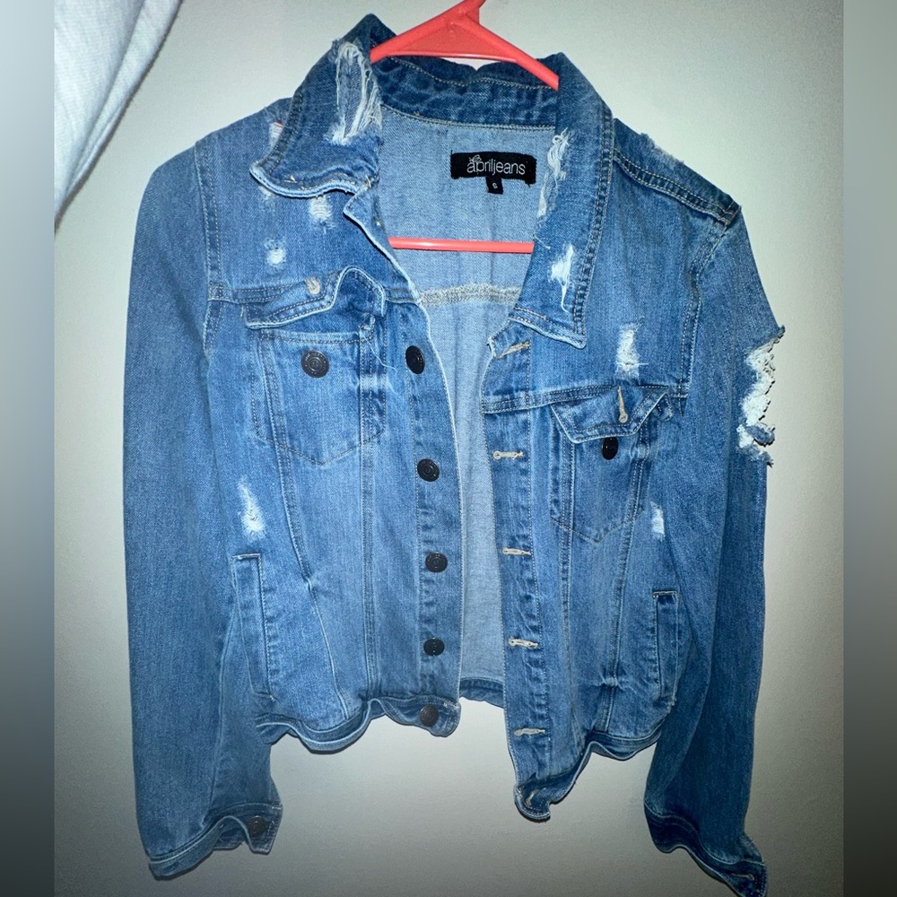 Women’s denim distressed jacket
